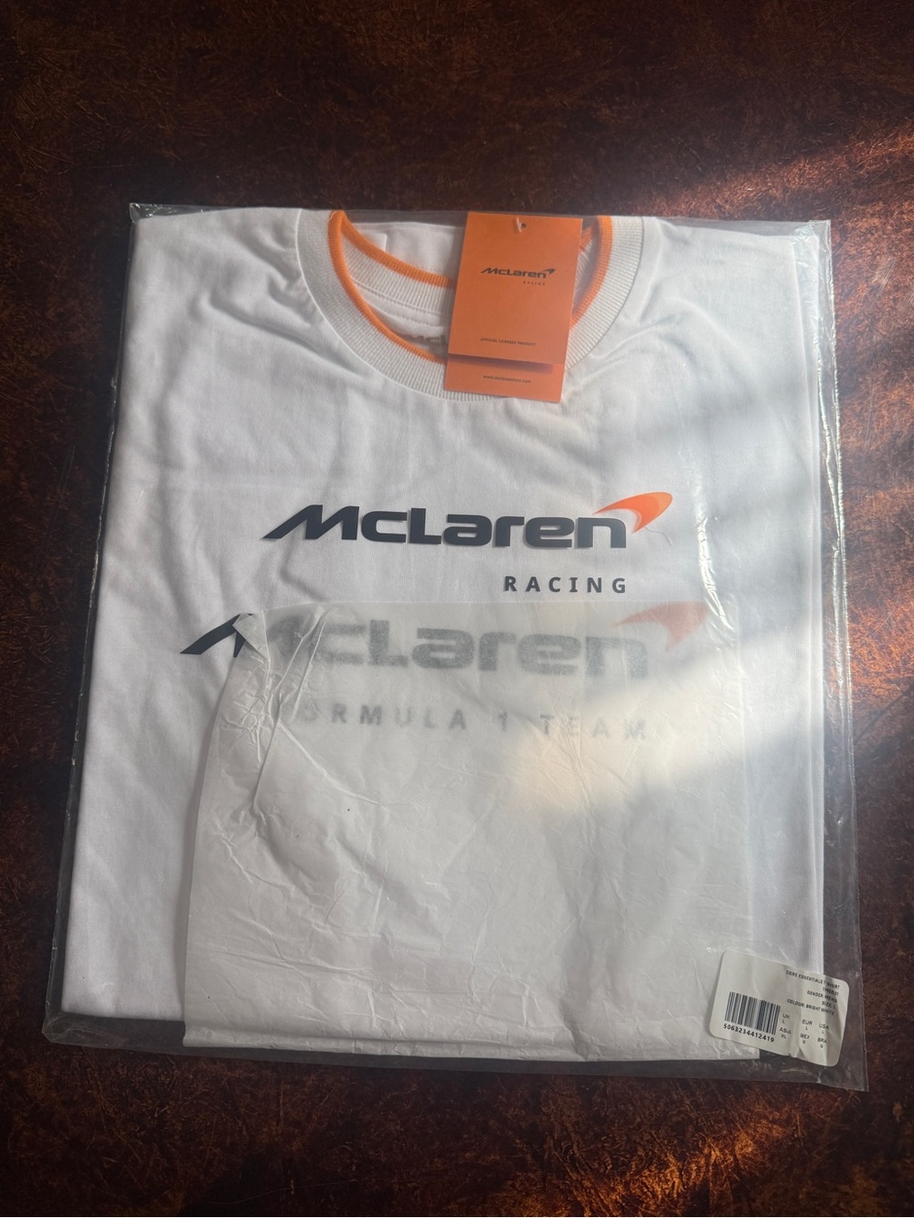 McLaren Racing Men's White Logo Short Sleeve Tee
